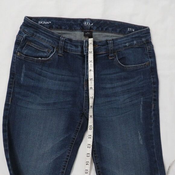 A.N.A. Cotton Blend Stretch Distressed Denim Skinny Jeans Size 27/4 Medium Wash - Picture 8 of 14